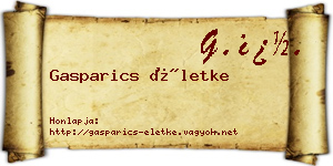 Gasparics Életke névjegykártya